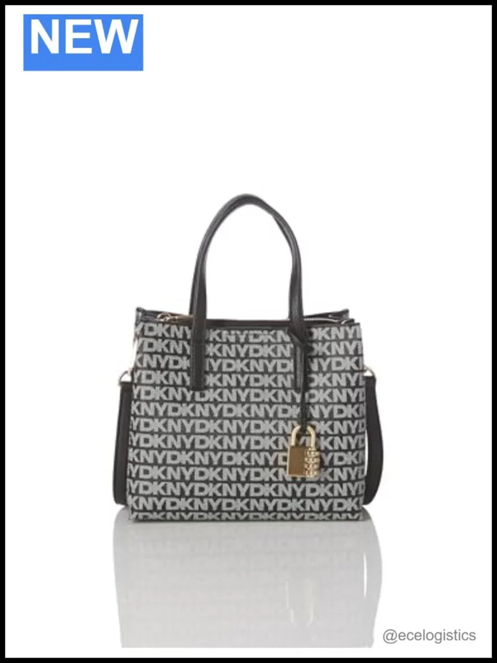 Farah Crossbody Satchel with Padlock Charm Faux Leather Textured